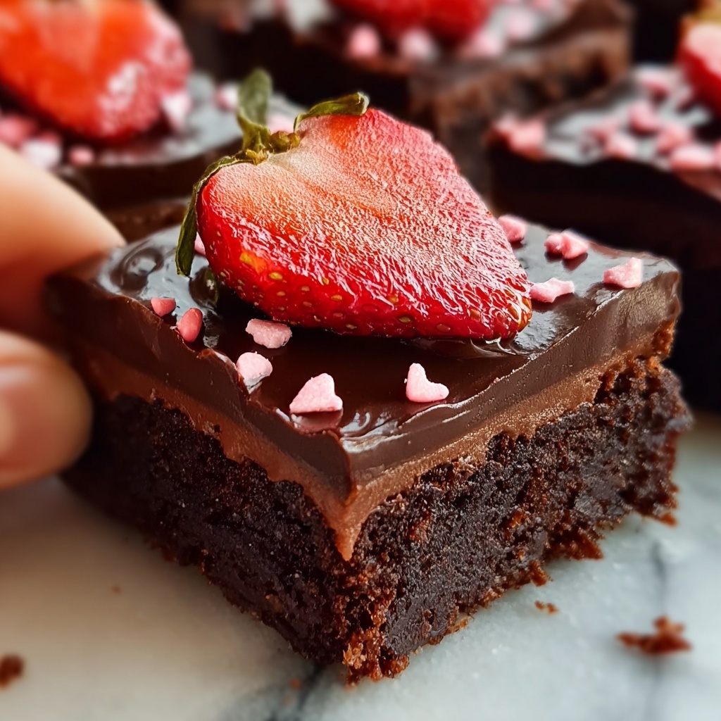 Chocolate Covered Strawberry Brownies Recipe - Recipe Image