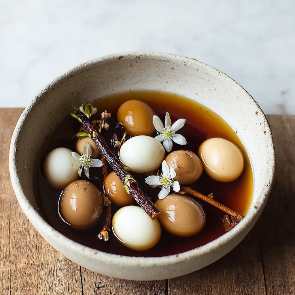 Slow Simmered Tea-Stained Eggs with Onion Peels and Cardamom Recipe - Recipe Image