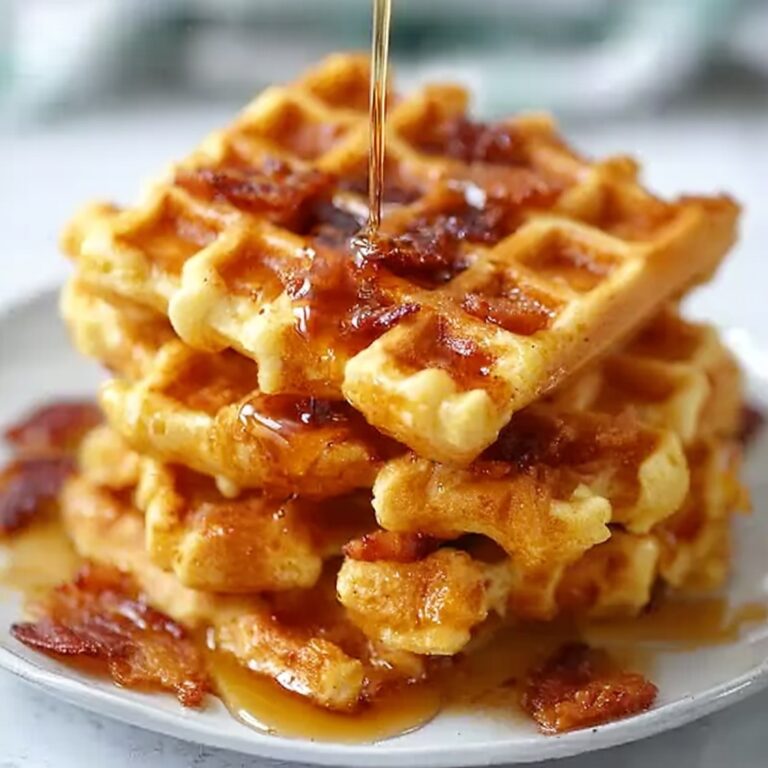 Cornbread Waffle Bites with Honey Butter Syrup Recipe