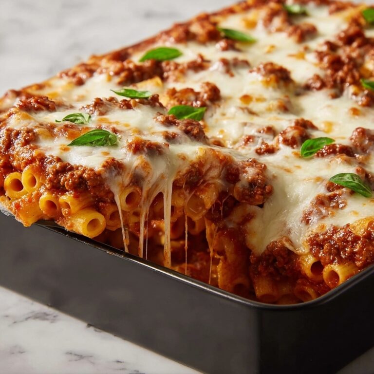 Baked Ziti with Ground Beef, Ricotta, and Mozzarella Recipe