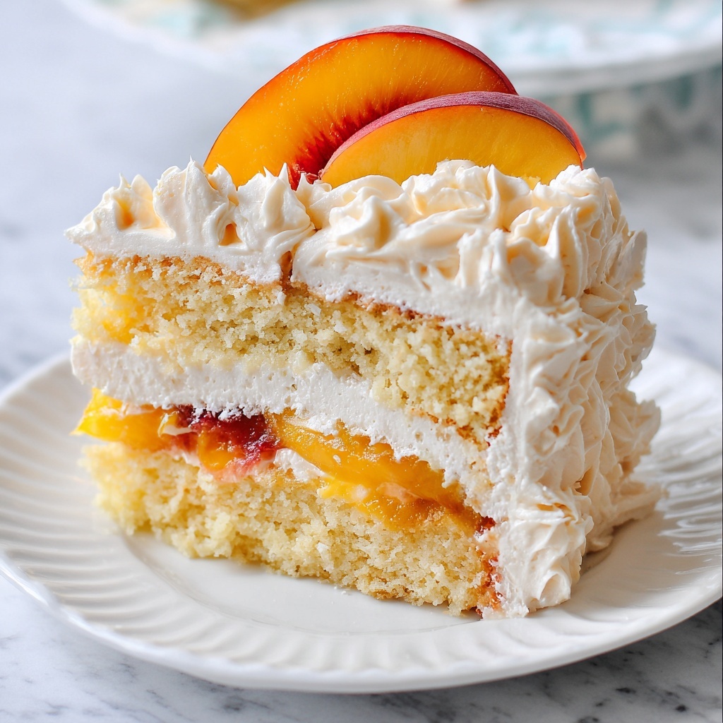 Peach Cake with Brown Sugar Frosting Recipe - Recipe Image