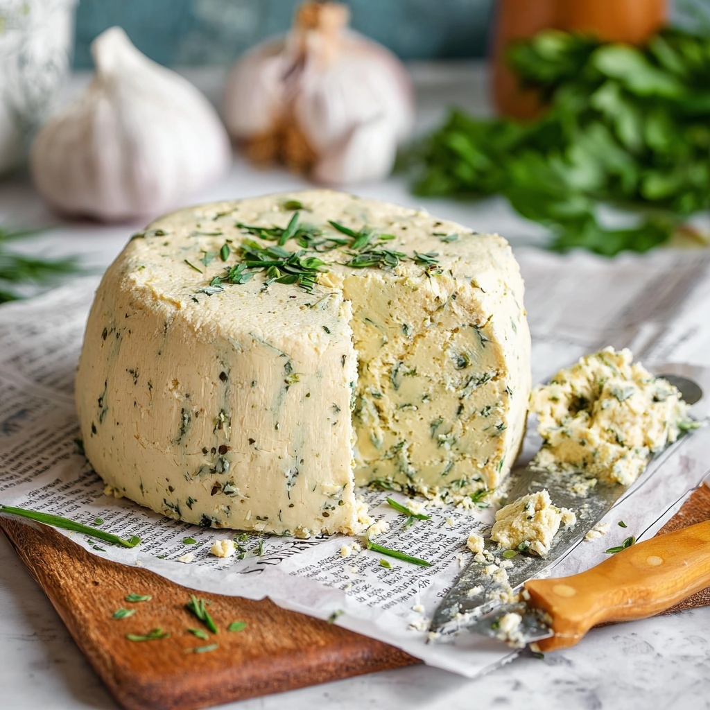 Vegan Herb Garlic Cream Cheese (Vegan Boursin) Recipe - Recipe Image