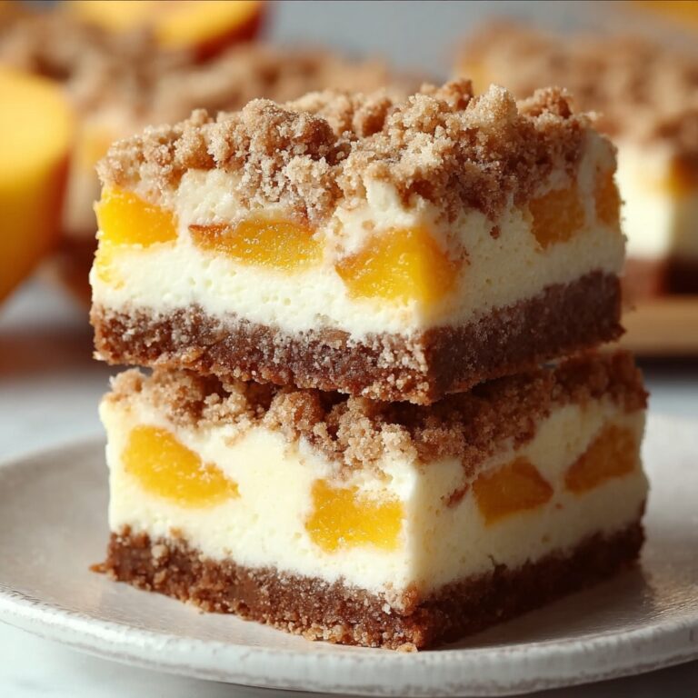 Peach Cobbler Cheesecake Bars Recipe