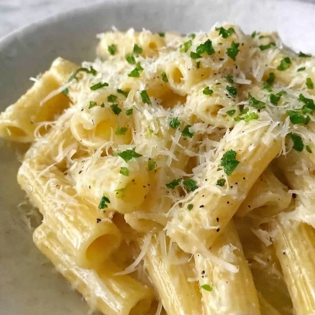 Creamy Garlic Penne Pasta Recipe - Recipe Image