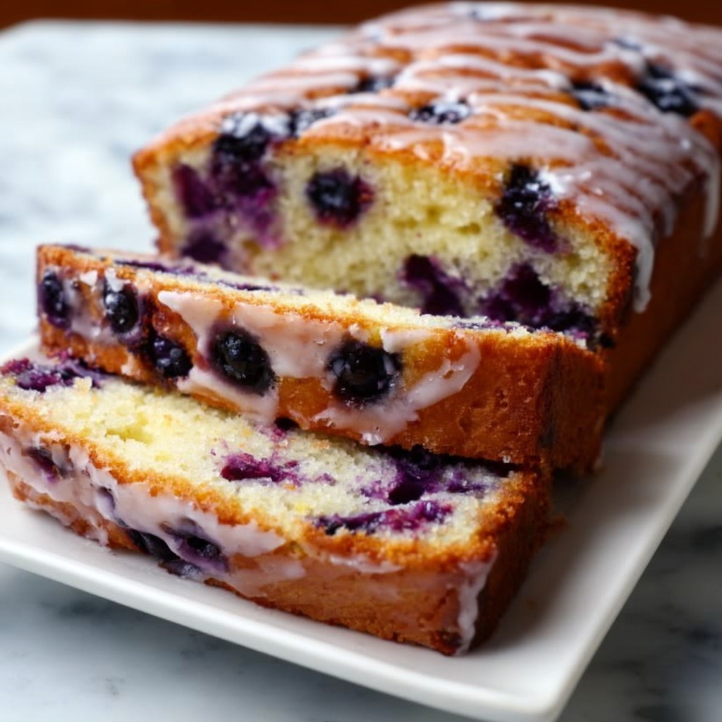 Blueberry Lemon Bread with Lemon Glaze Recipe - Recipe Image