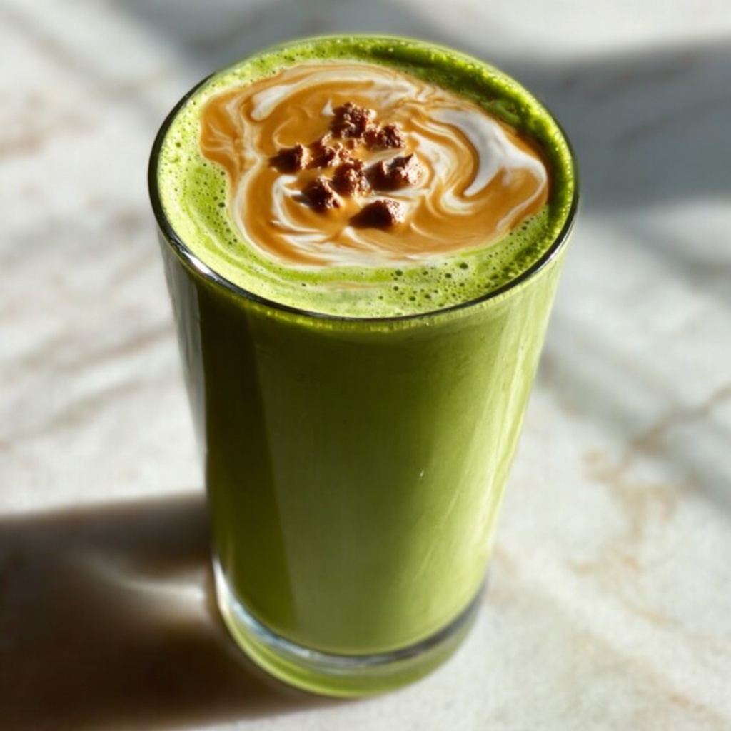 Creamy Spinach Protein Smoothie with Banana and Almond Milk Recipe - Recipe Image