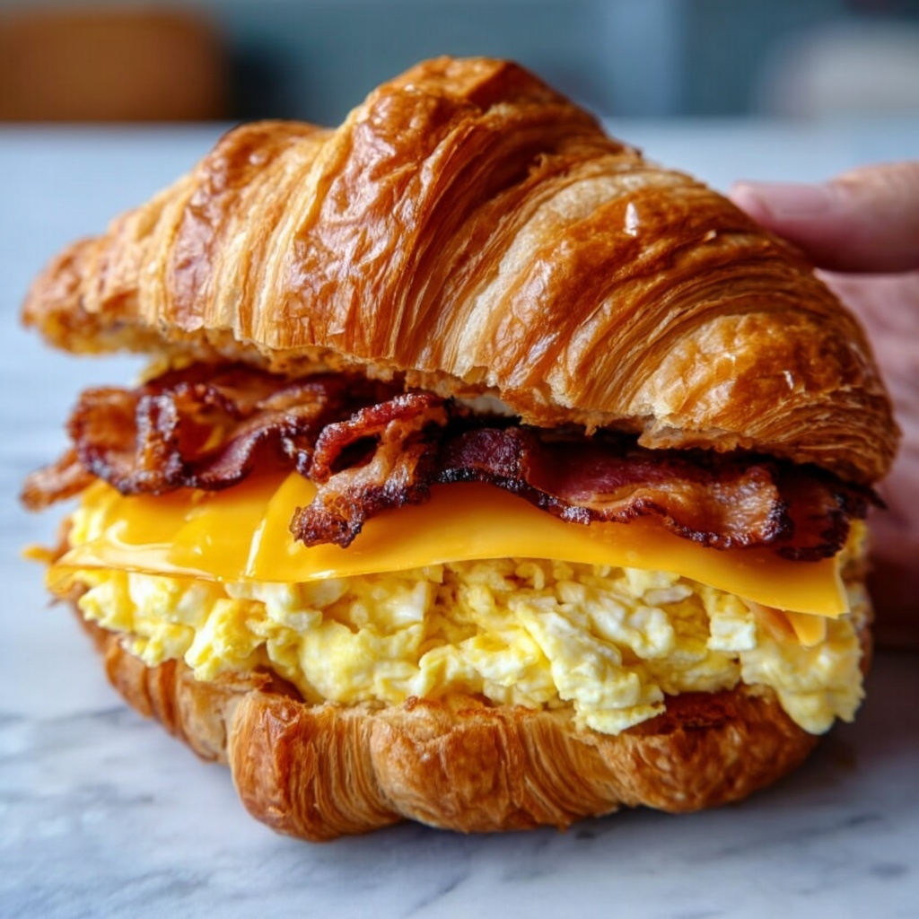 Easy Croissant Breakfast Sandwiches: 20-Minute Delight Recipe - Recipe Image