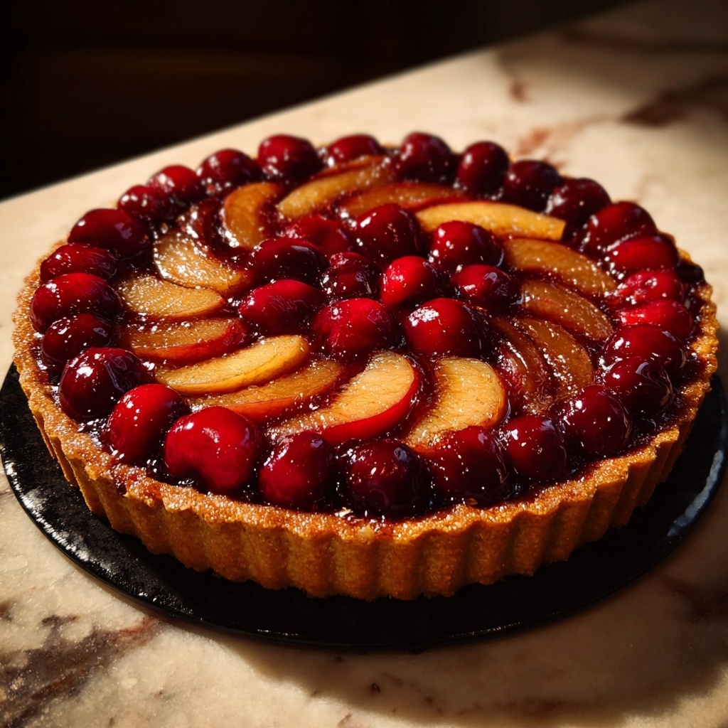 Spiced Cranberry Pear Tart Recipe - Recipe Image