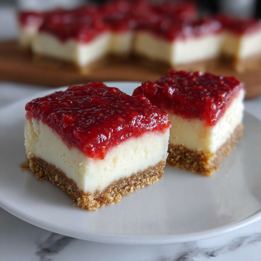 Vegan Strawberry Coconut Cheesecake Bars Recipe - Recipe Image