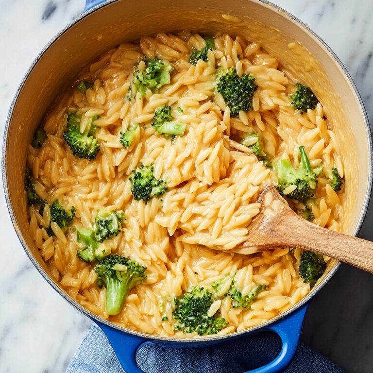 Creamy One-Pot Broccoli Cheddar Orzo Recipe