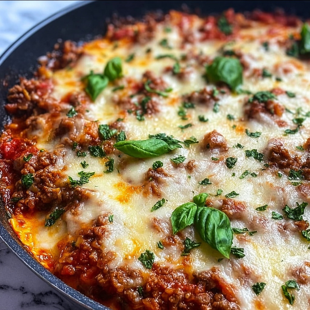 Skillet Lasagna with Sausage and Beef Recipe - Recipe Image