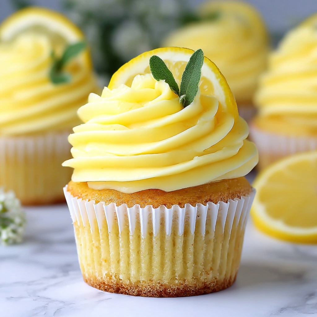 Cheesecake Stuffed Lemon Cupcakes with Lemon Frosting Recipe - Recipe Image