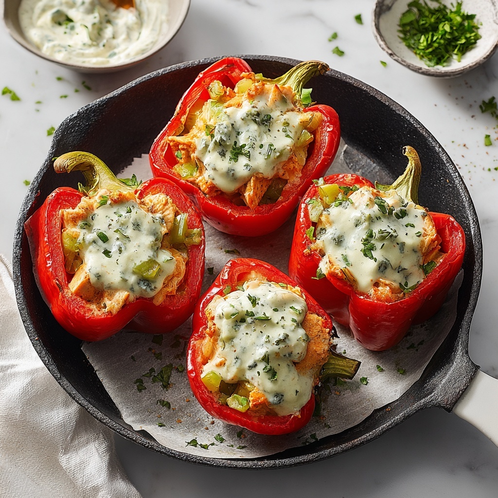 Buffalo Chicken Stuffed Peppers Recipe - Recipe Image