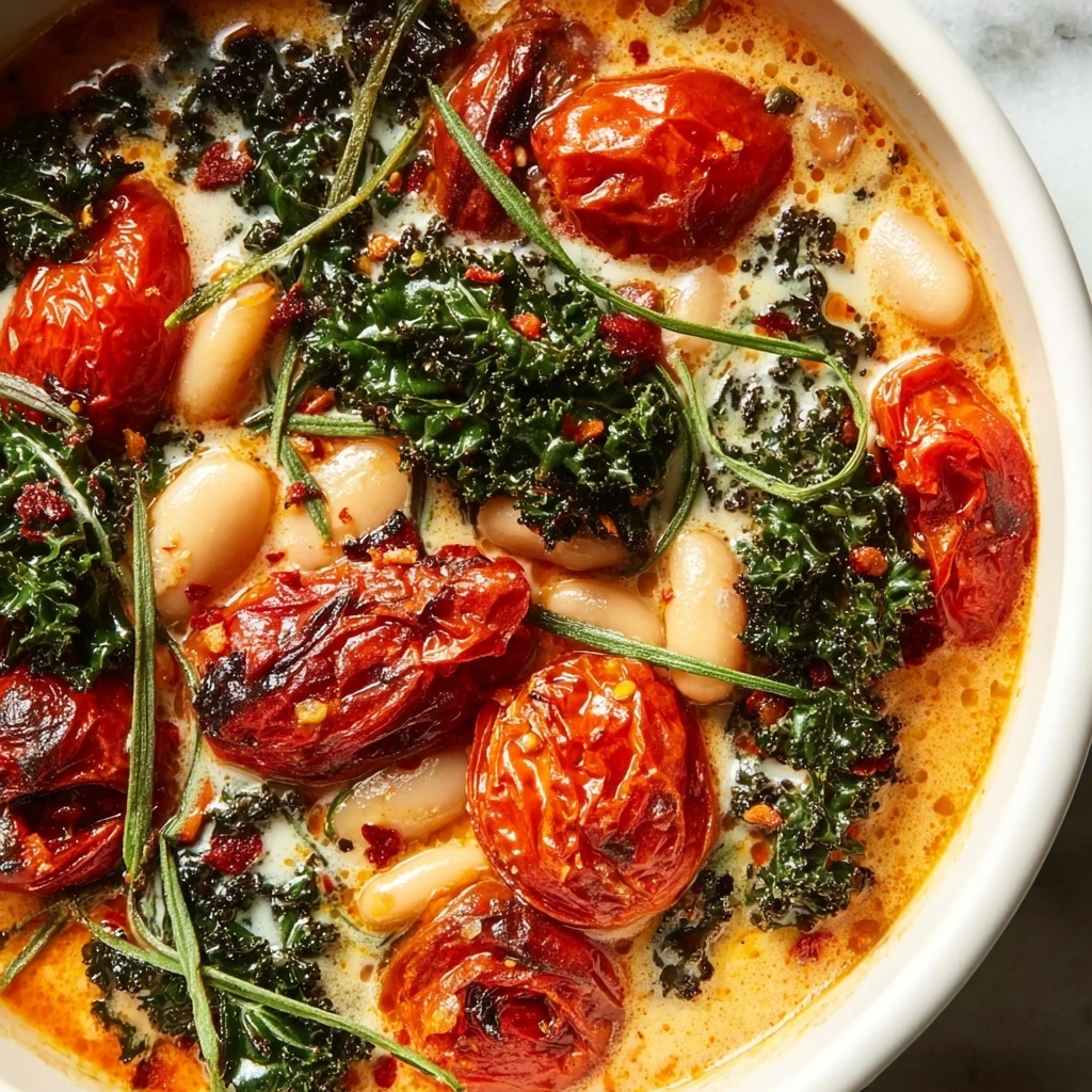 Creamy Vegan Tomato and White Bean Stew Recipe - Recipe Image