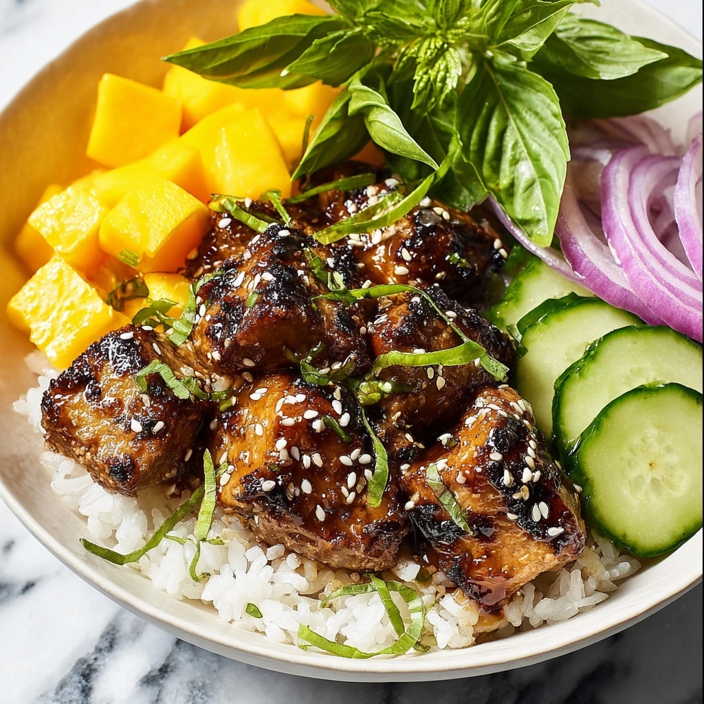 Teriyaki Salmon Rice Bowl with Mango Recipe - Recipe Image