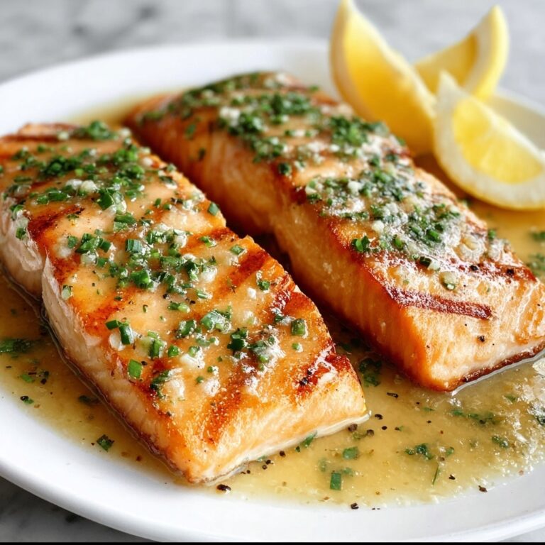 Baked Salmon Steaks with Garlic Butter Sauce Recipe
