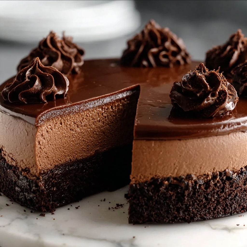 Decadent Vegan Chocolate Mousse Cake Recipe - Recipe Image