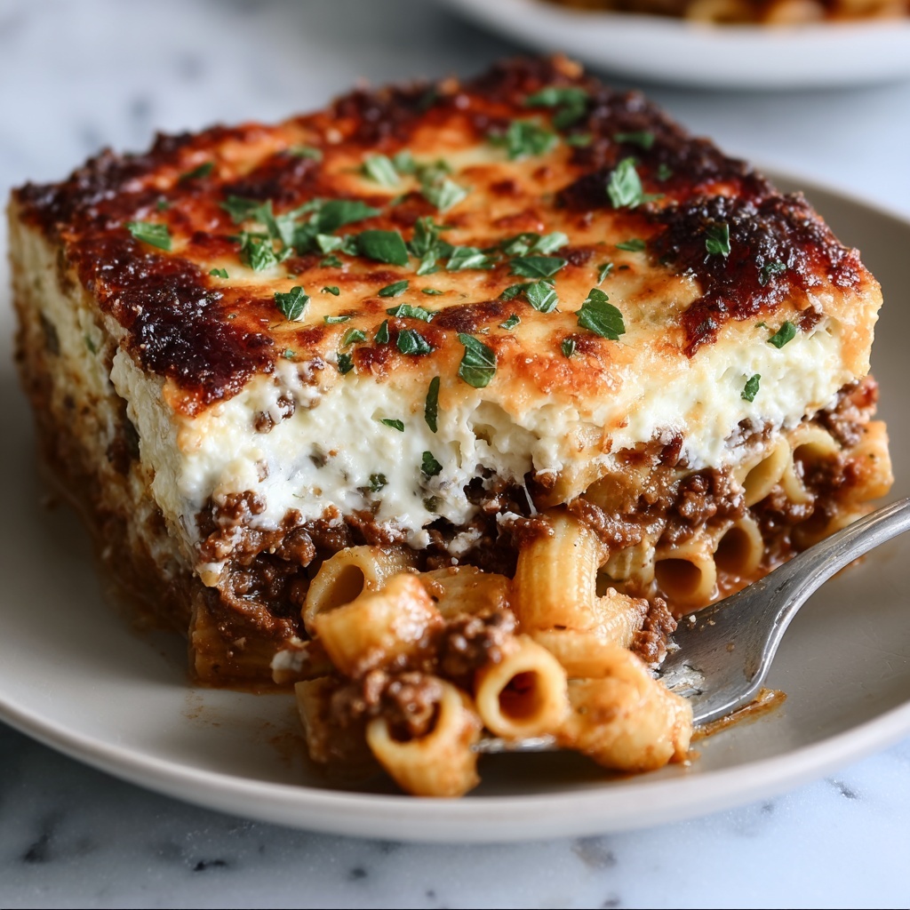 Spiced Lamb and Eggplant Greek Pastitsio Recipe - Recipe Image