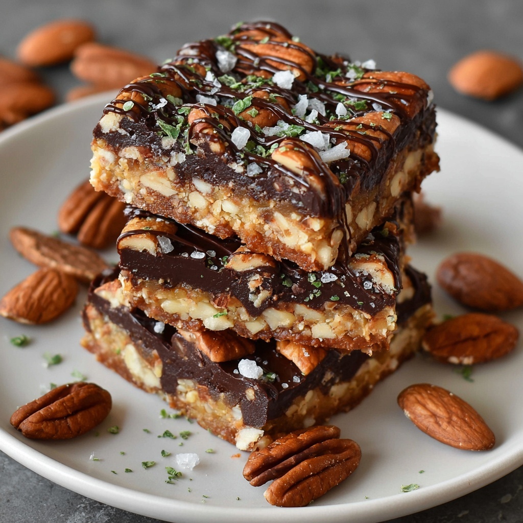 Dark Chocolate Sea Salt Nut Bars Recipe - Recipe Image