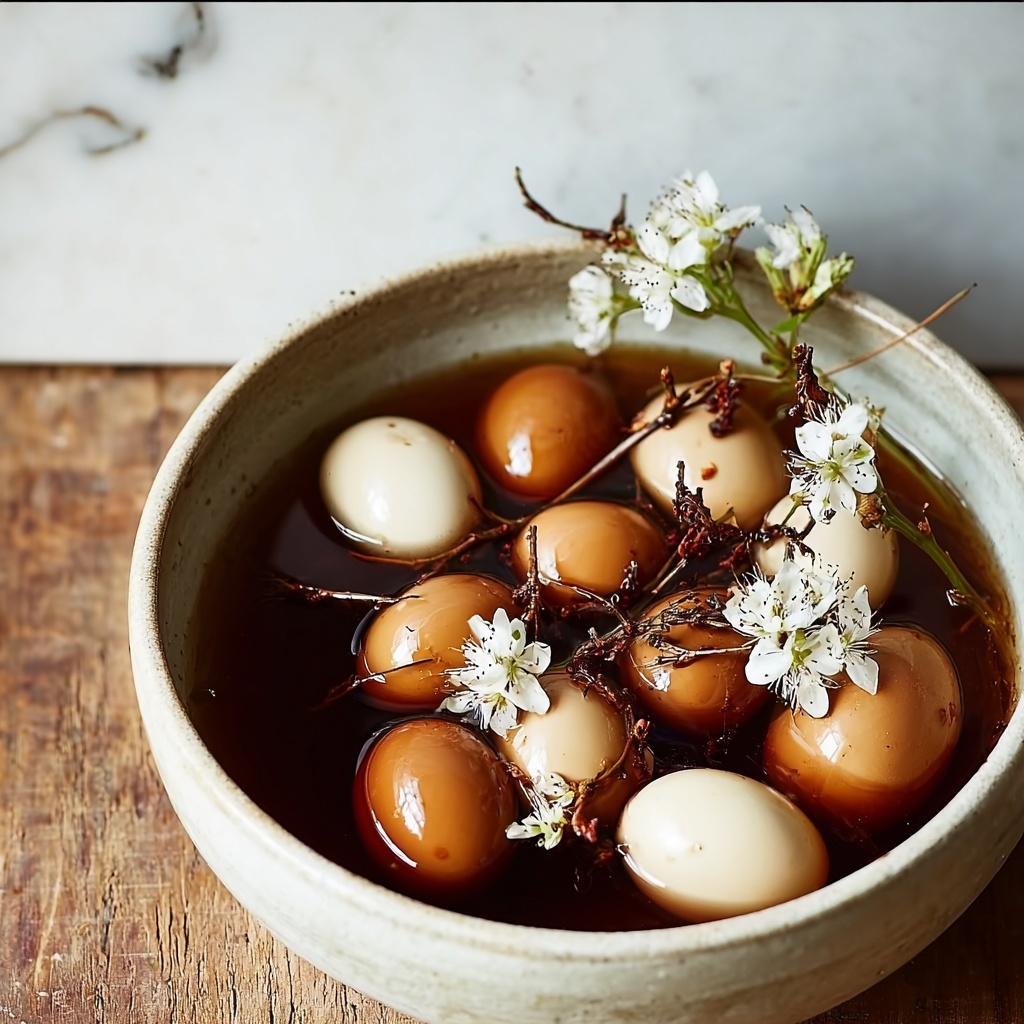 Slow Simmered Tea-Stained Eggs with Onion Peels and Cardamom Recipe - Recipe Image