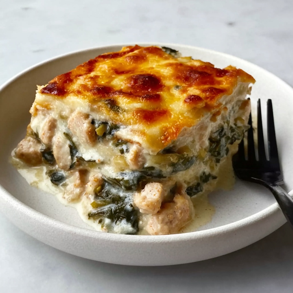 High-Protein Spinach and Artichoke Chicken Casserole Recipe - Recipe Image