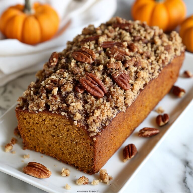 Pumpkin Bread with Brown Sugar Pecan Topping Recipe