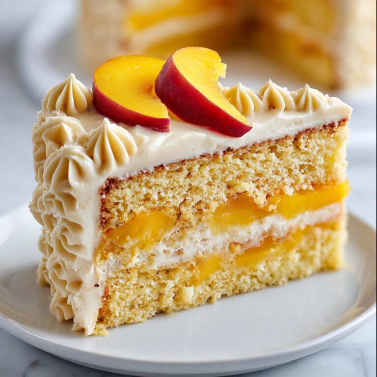 Peach Cake with Brown Sugar Frosting Recipe
