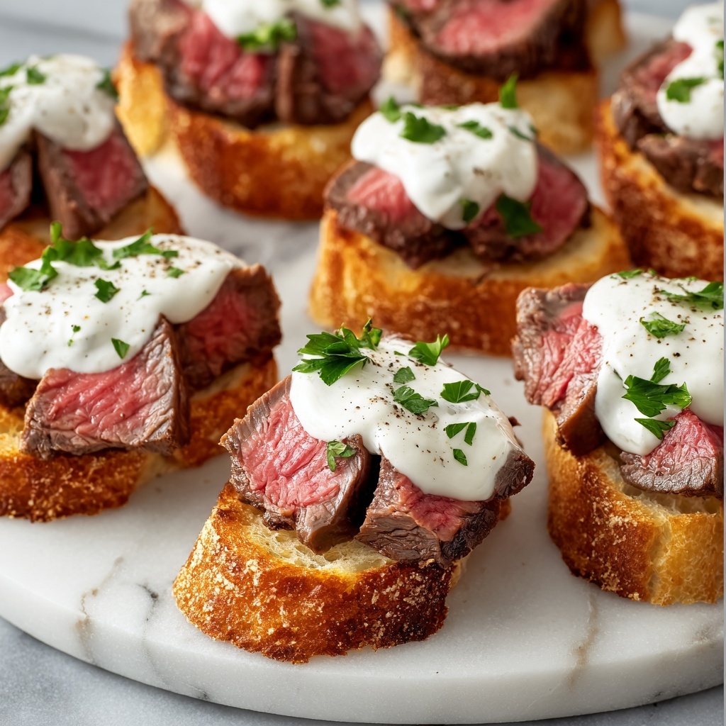 Steak Crostini with Horseradish Cream Recipe - Recipe Image