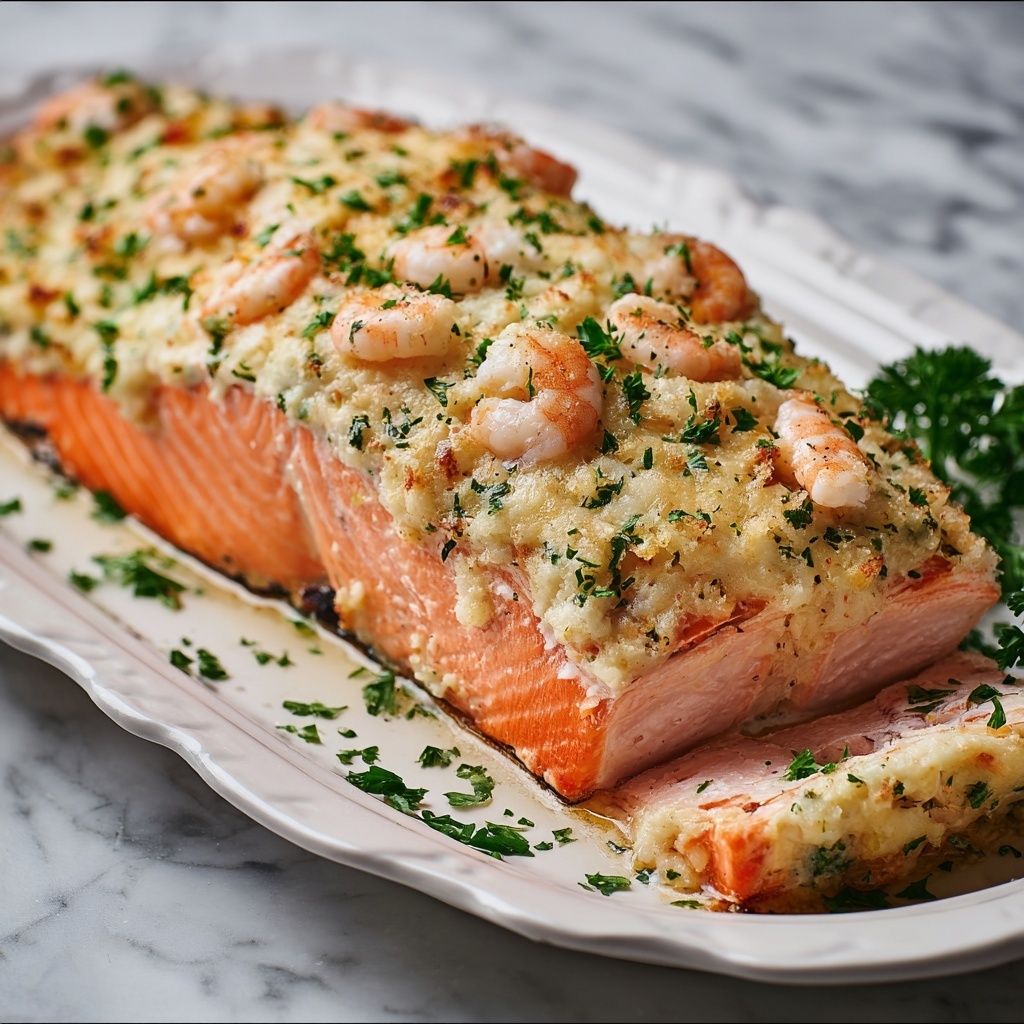 Crab & Shrimp Stuffed Salmon Recipe - Recipe Image