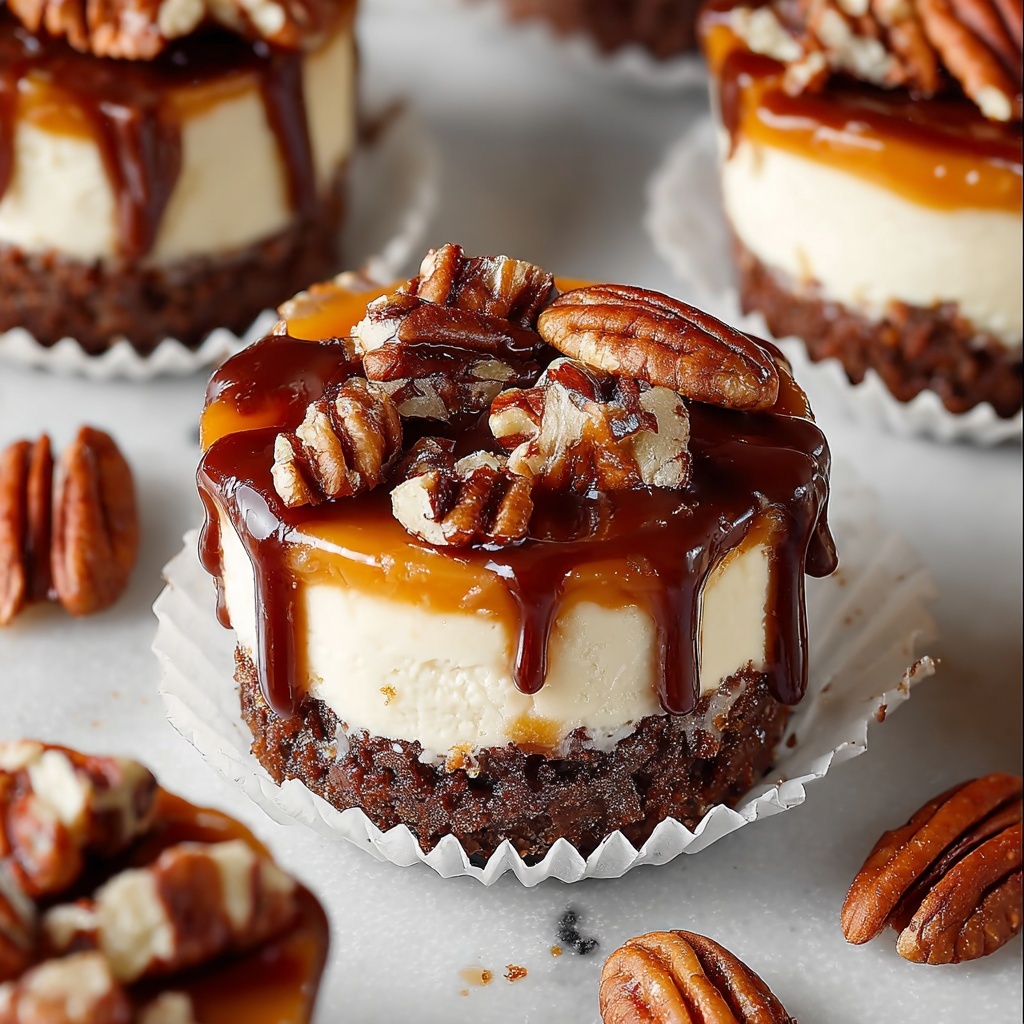 Mini Turtle Cheesecakes Recipe - Recipe Image