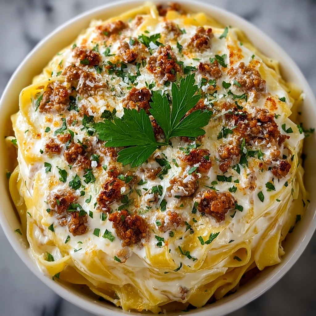 Garlic Butter Beef Linguine Recipe - Recipe Image