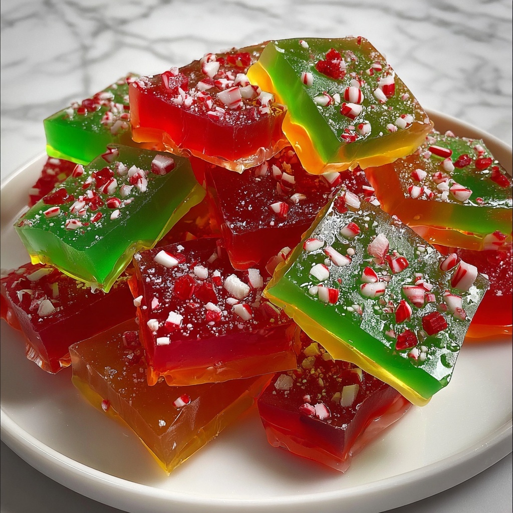 Christmas Candy: Peppermint Hard Candy with Crushed Candy Cane Topping Recipe - Recipe Image