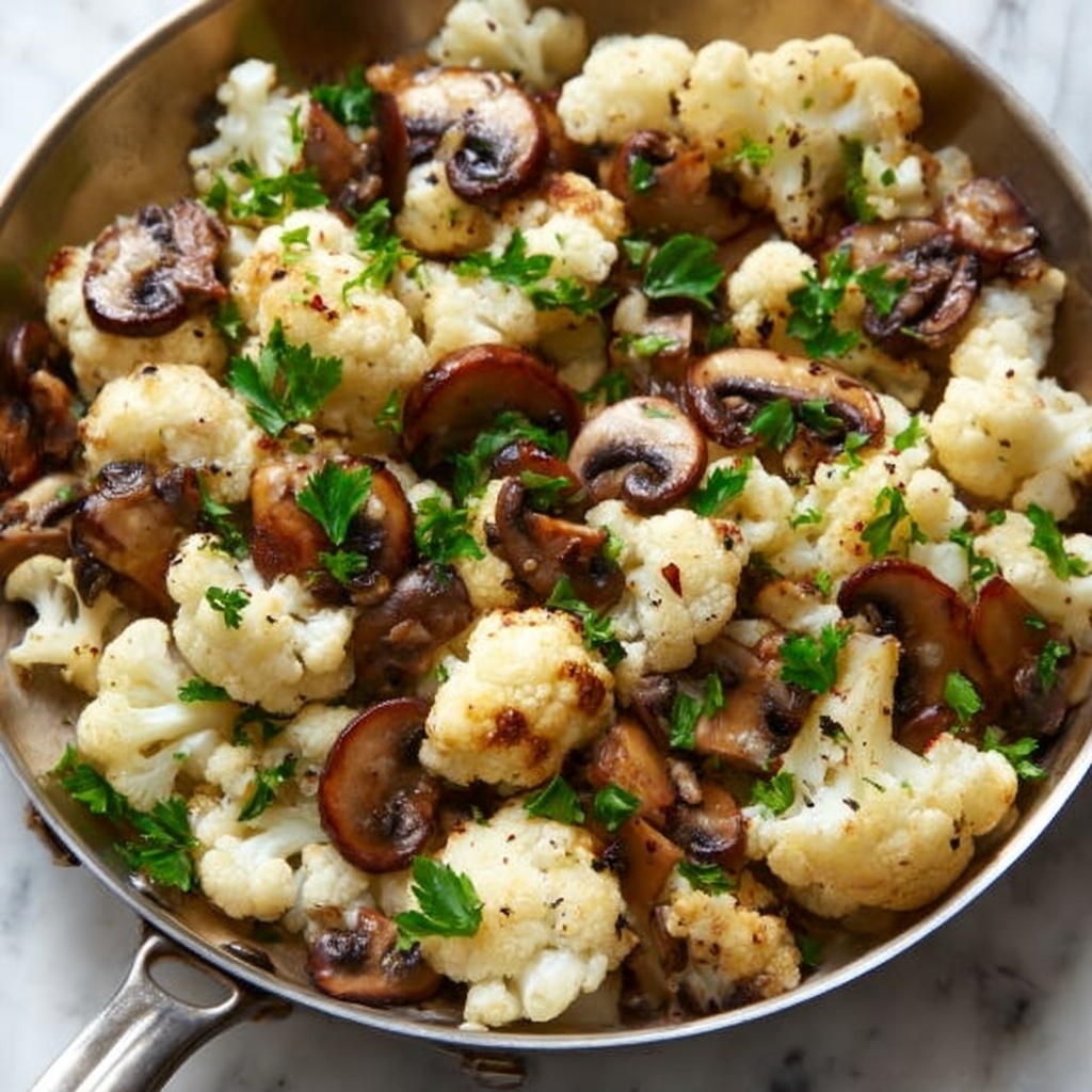 Garlic Cauliflower Mushroom Skillet: 5 Savory Minutes to Bliss Recipe - Recipe Image
