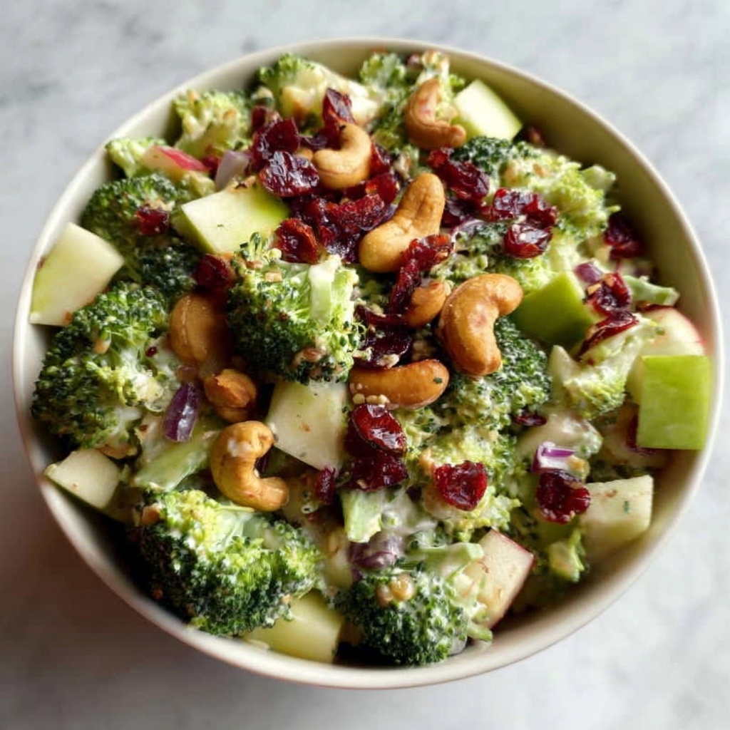 Broccoli Cashew Salad with Apples, Pears, and Cranberries Recipe - Recipe Image