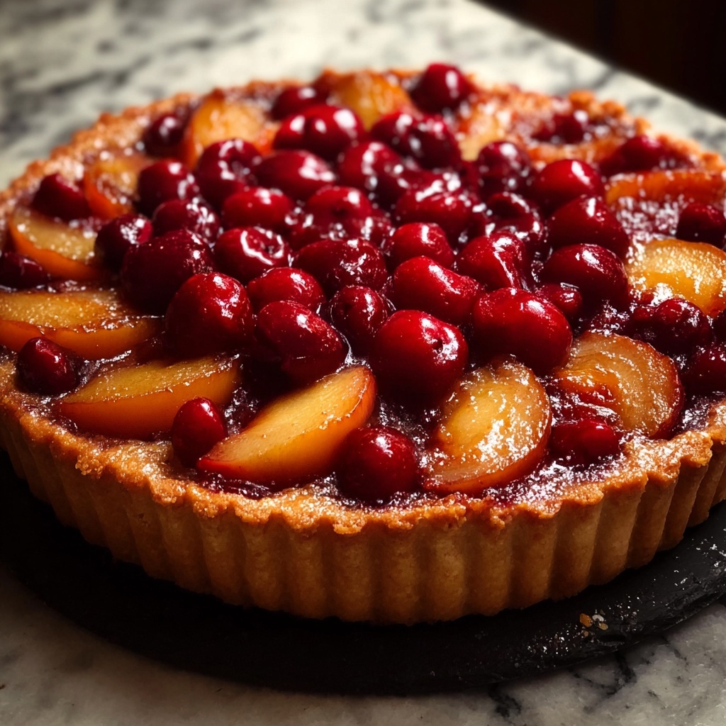 Spiced Cranberry Pear Tart Recipe - Recipe Image