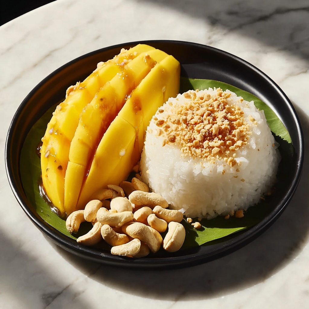 Creamy Thai Mango Sticky Rice: A Delicious Dessert Recipe - Recipe Image