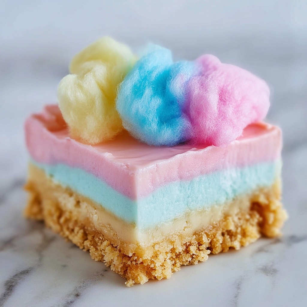 Cotton Candy Cheesecake with Colorful JELLO Layers Recipe - Recipe Image
