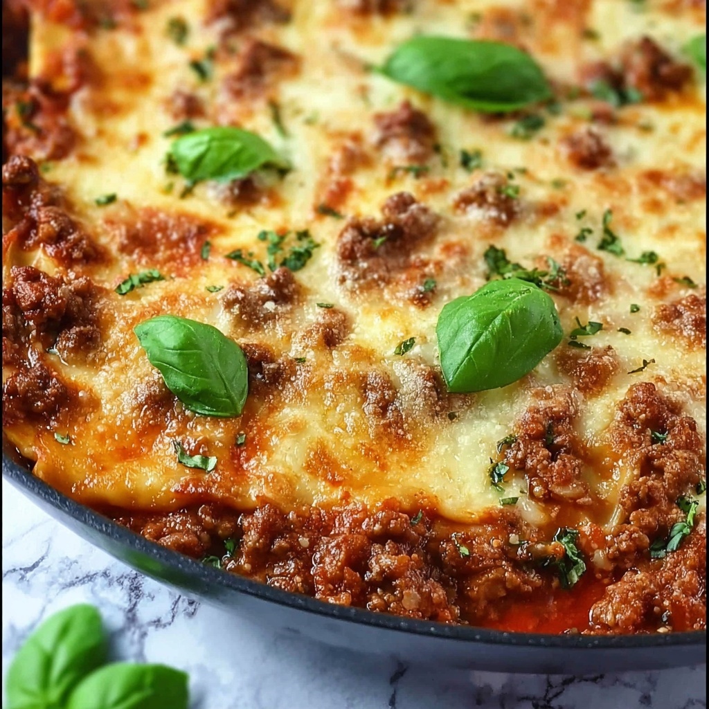 Skillet Lasagna with Sausage and Beef Recipe - Recipe Image