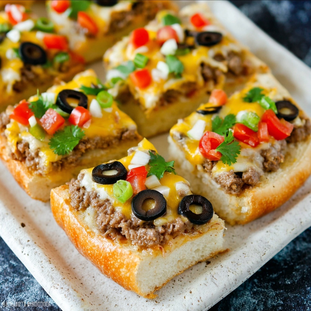 Taco French Bread Pizza Recipe - Recipe Image