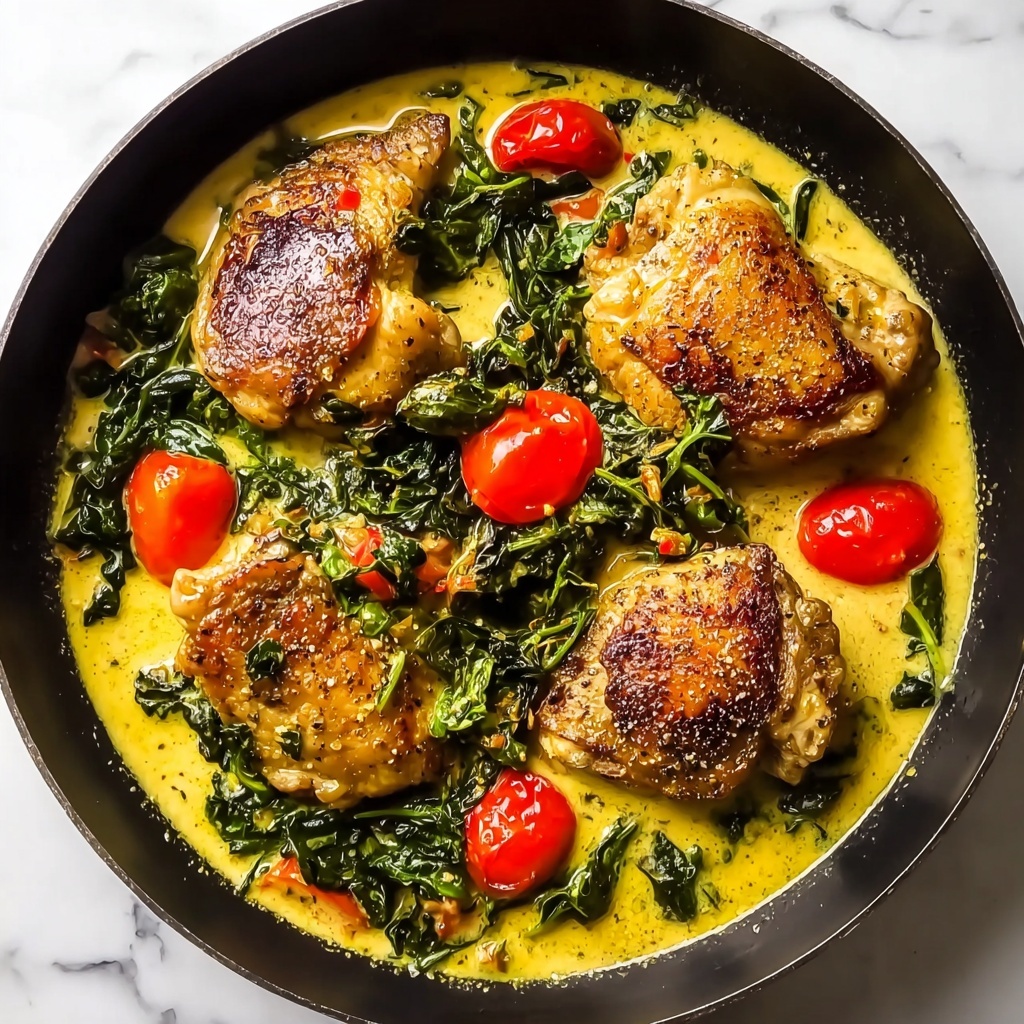 Creamy Pesto Chicken with Roasted Tomatoes and Spinach Recipe - Recipe Image