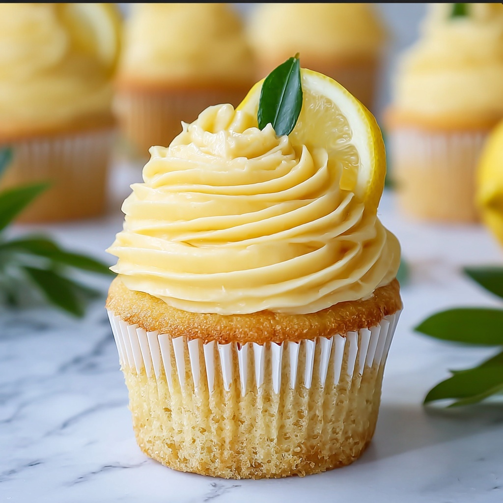 Cheesecake Stuffed Lemon Cupcakes with Lemon Frosting Recipe - Recipe Image