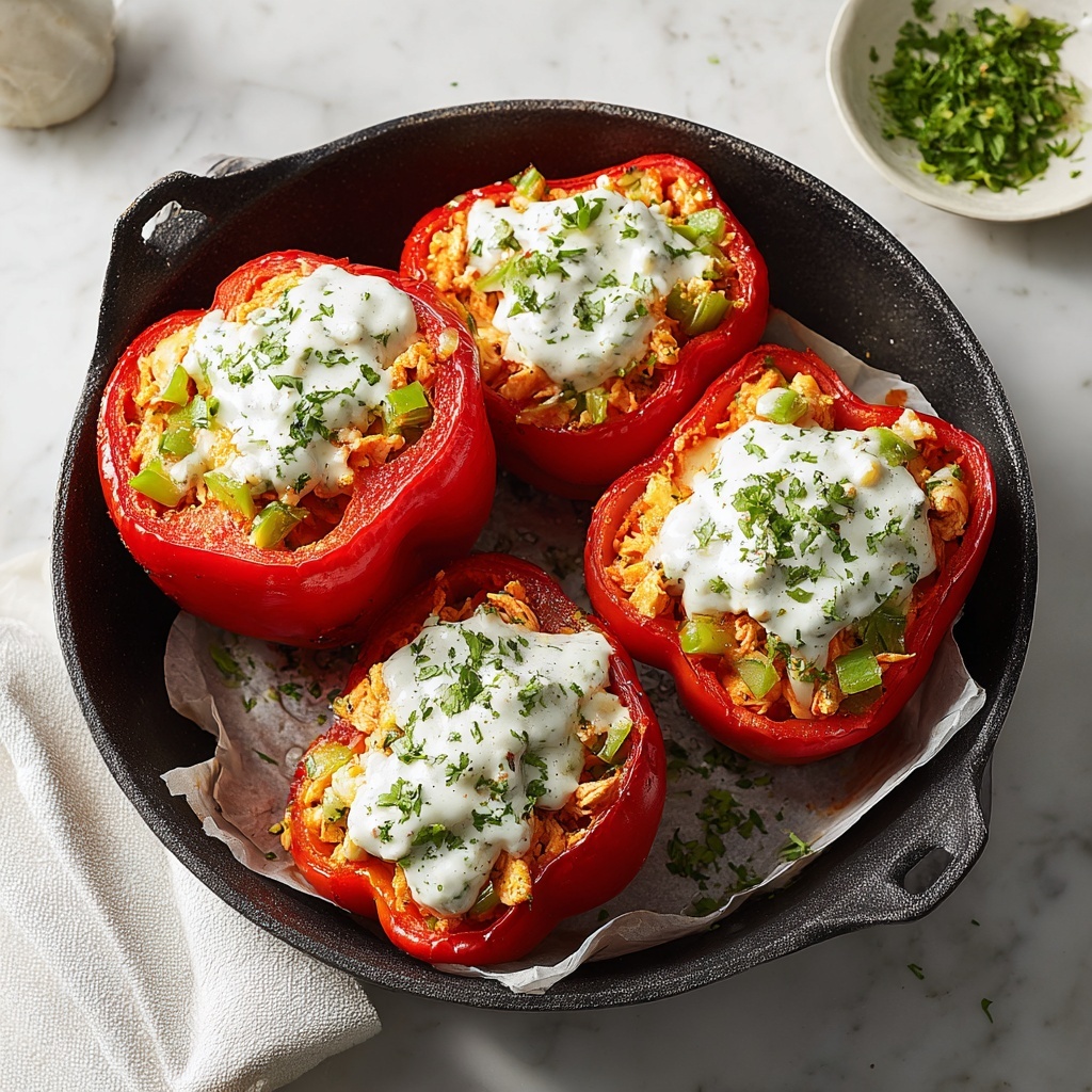 Buffalo Chicken Stuffed Peppers Recipe - Recipe Image