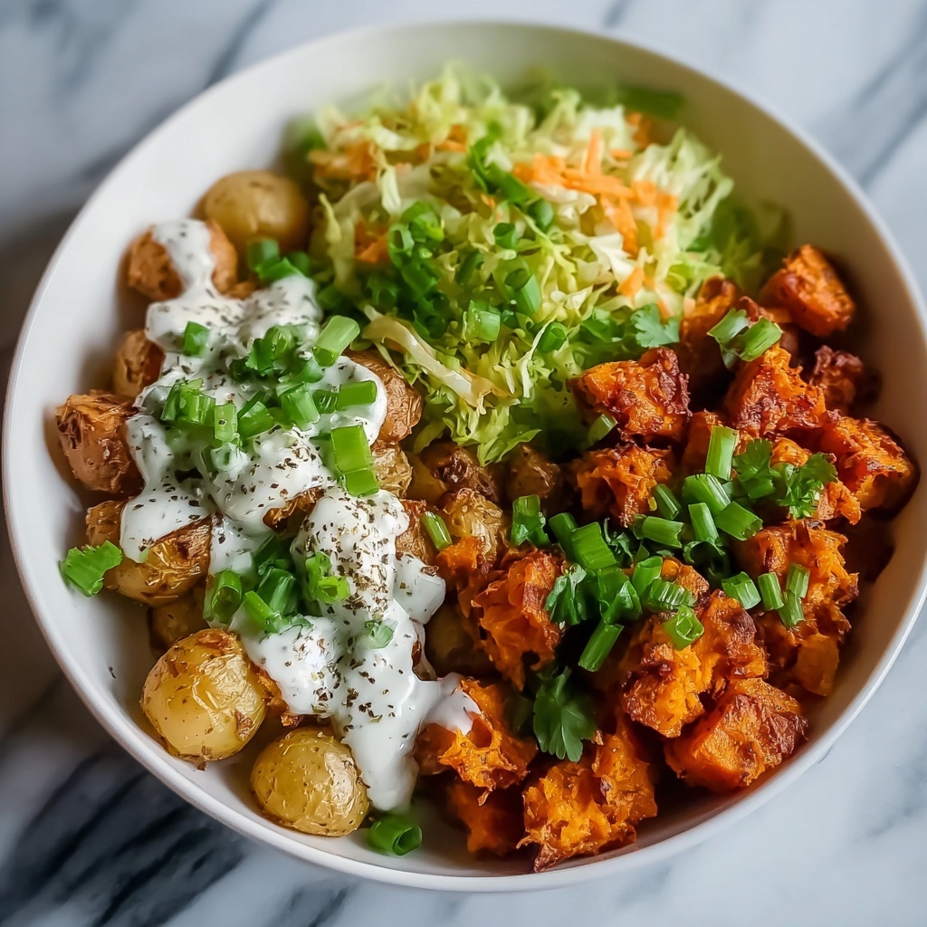 Buffalo Chicken and Brussels Sprouts Bowl with Crispy Potatoes Recipe - Recipe Image