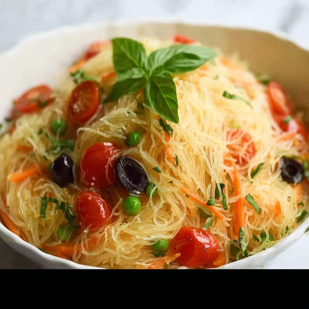 Angel Hair Pasta Salad with Cherry Tomatoes, Cucumber, and Basil Recipe - Recipe Image