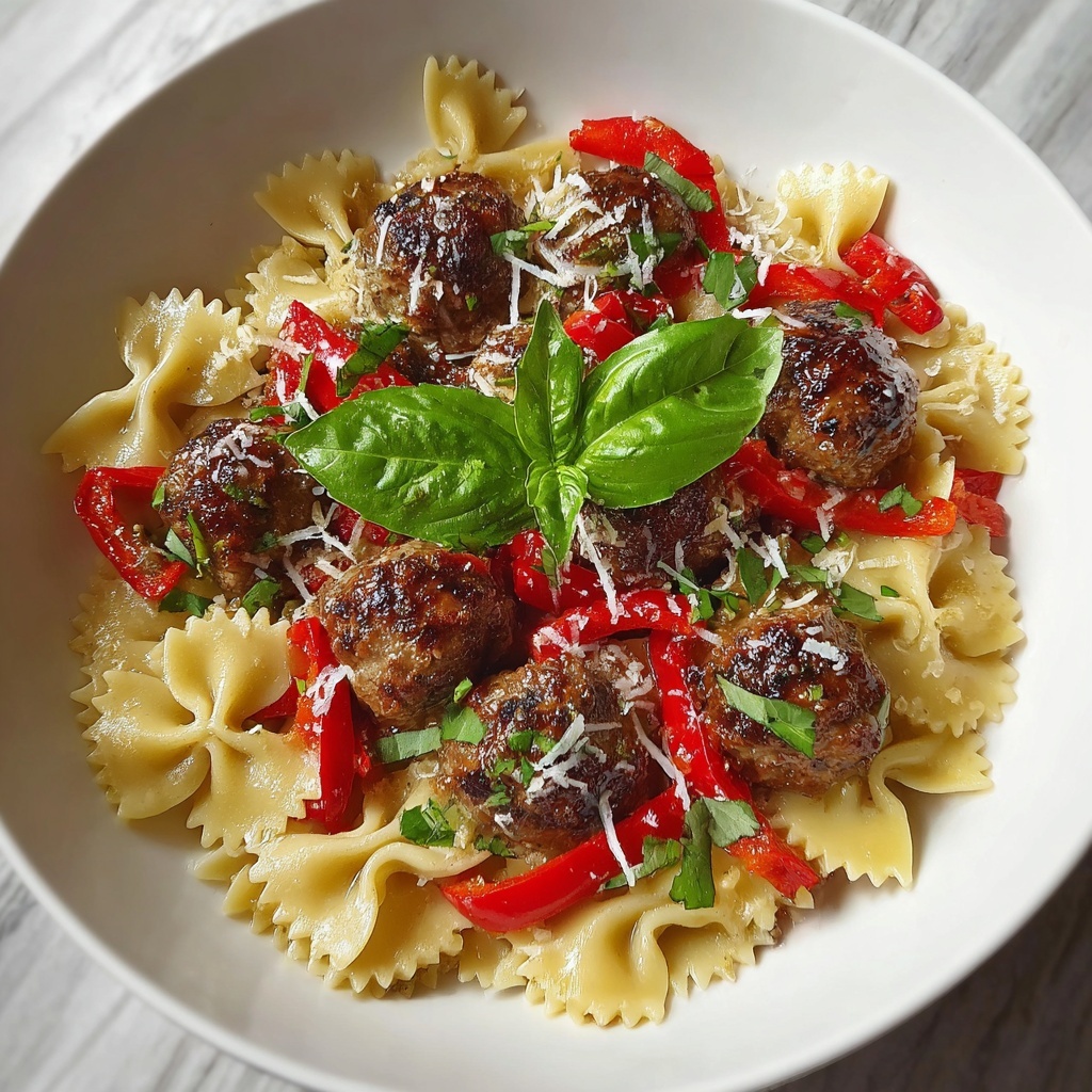 Italian Sausage and Bow Tie Pasta in Creamy Tomato Sauce Recipe - Recipe Image