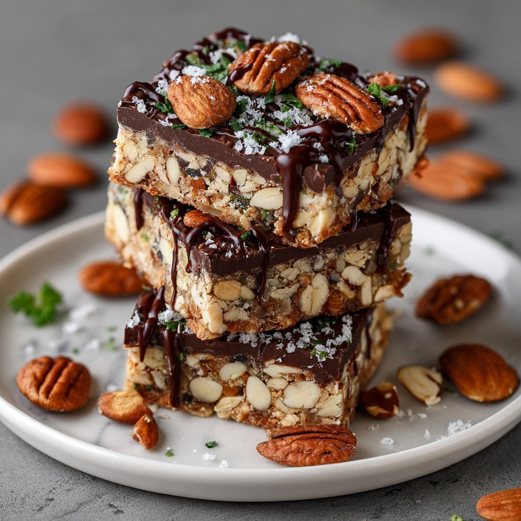 Dark Chocolate Sea Salt Nut Bars Recipe - Recipe Image