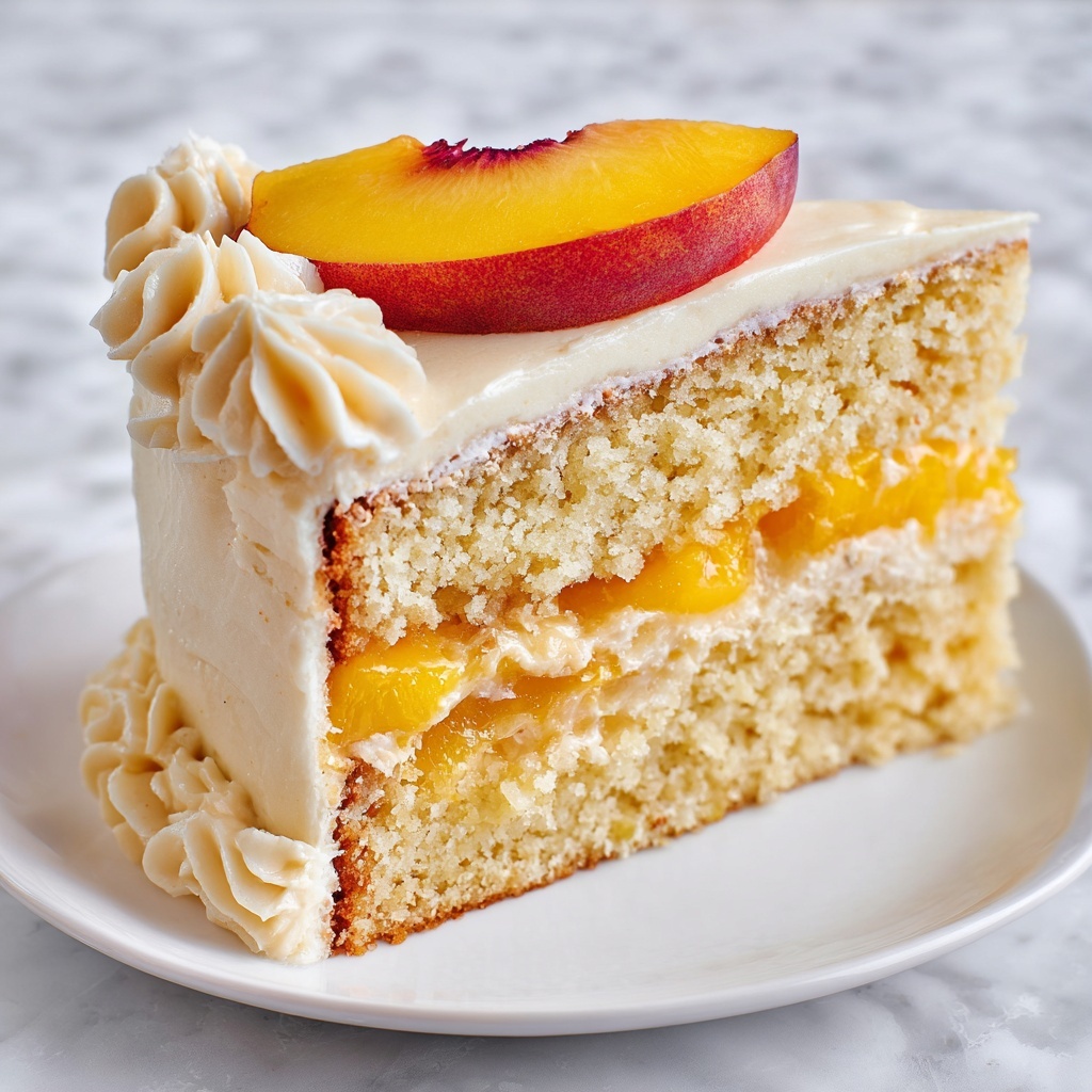 Peach Cake with Brown Sugar Frosting Recipe - Recipe Image