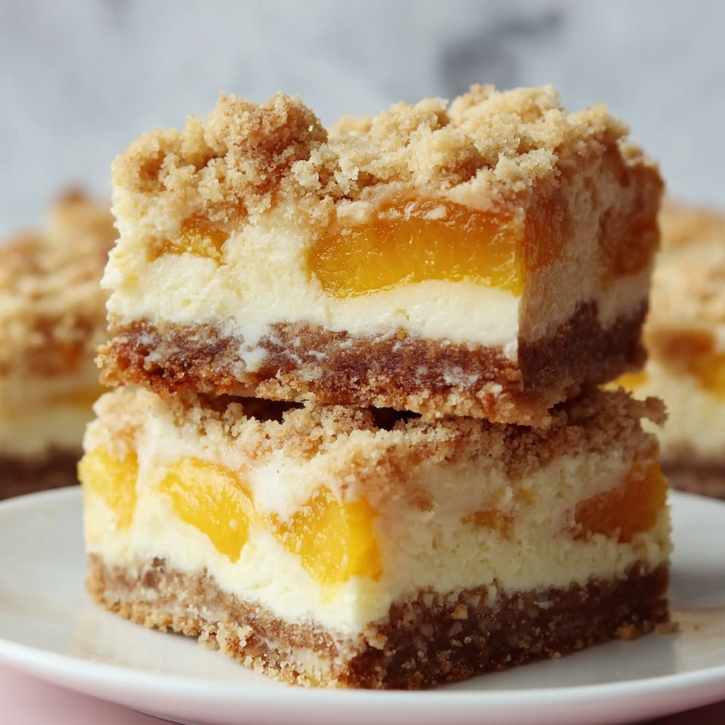 Peach Cobbler Cheesecake Bars Recipe - Recipe Image
