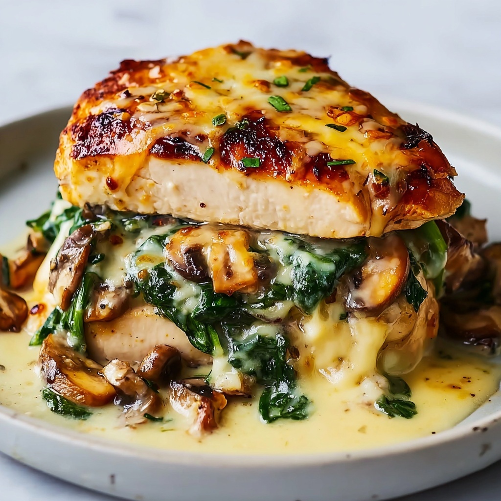 Mushroom and Spinach Stuffed Chicken Breast Recipe - Recipe Image