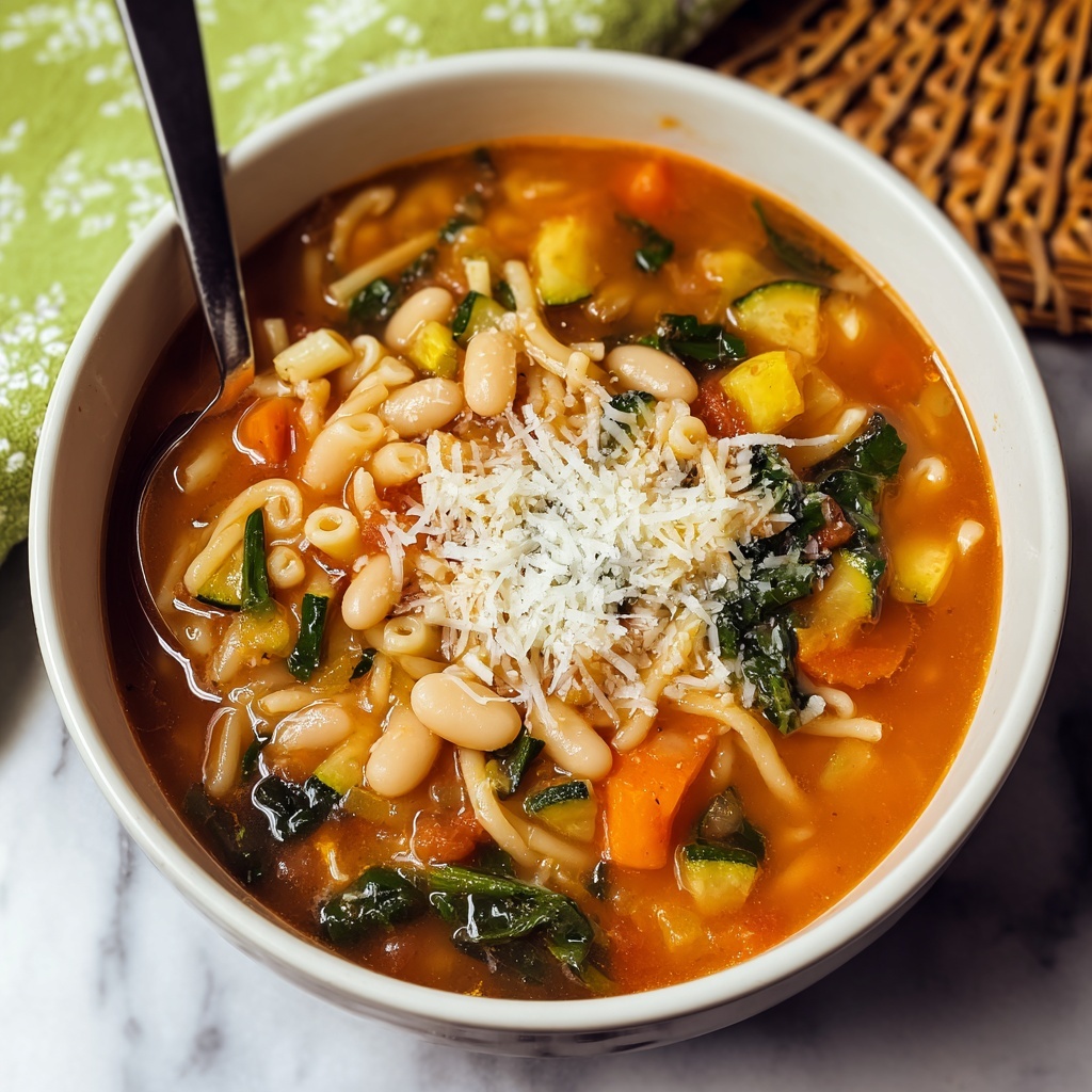 Hearty Minestrone Soup with Vegetables and Pasta Recipe - Recipe Image